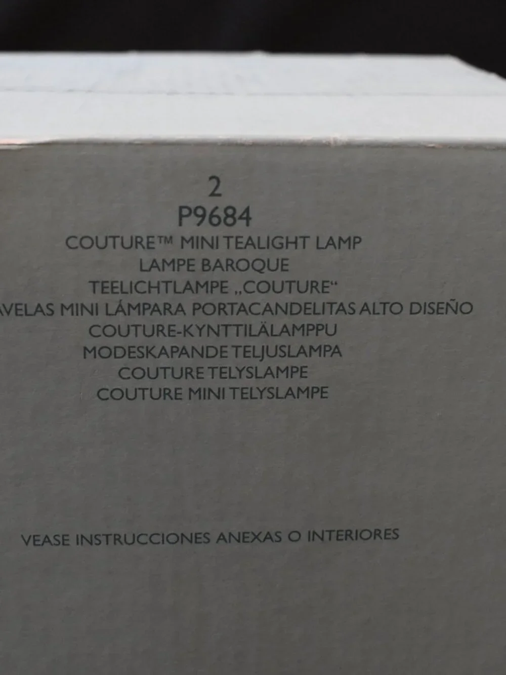 P9684 PartyLite Couture Mini Tealight Lamp